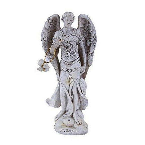 4.75" Tall White Saint Raphael "Healer and Guide for the Special Pilgrim" Archangel Collectible Figurine