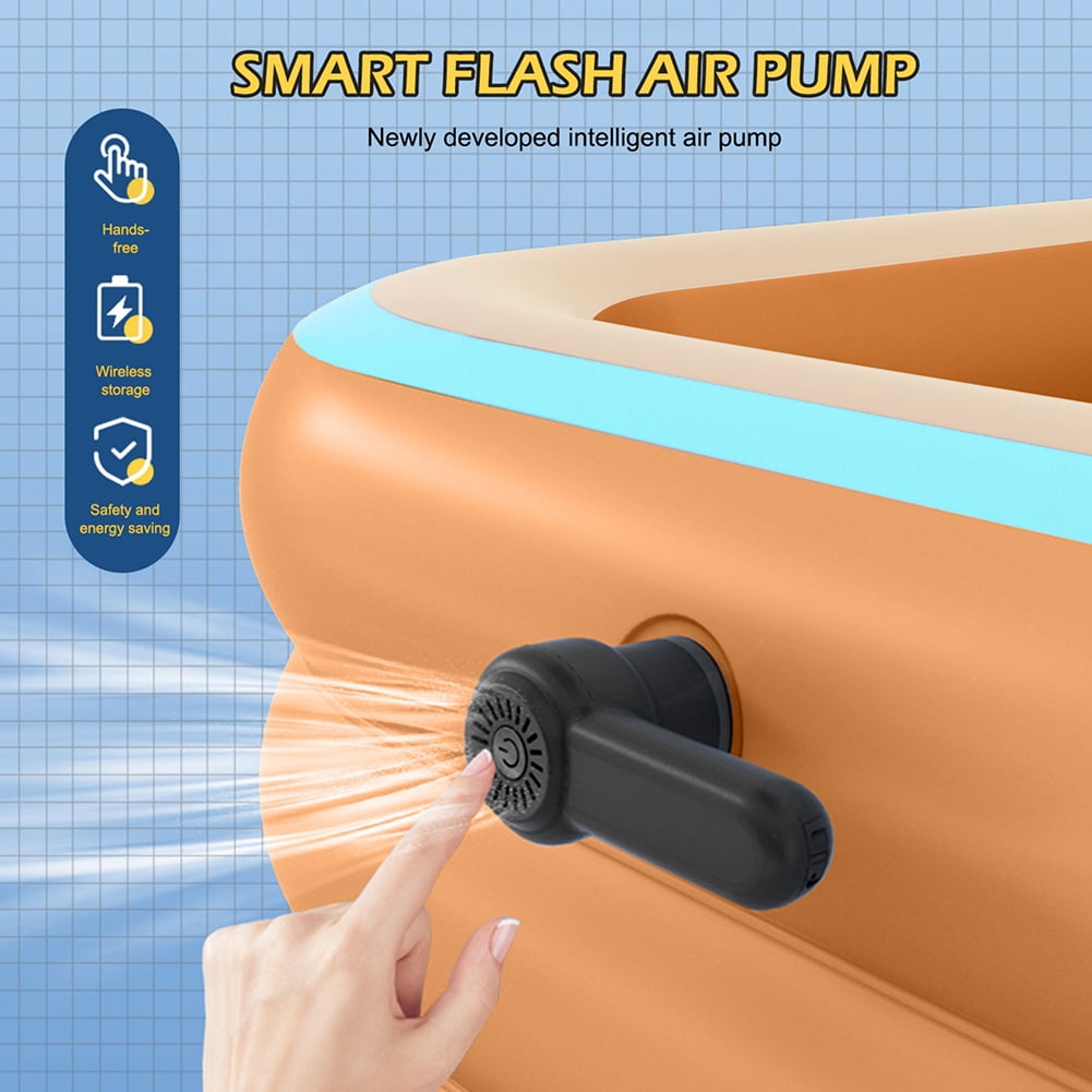 Kadyn Toy Inflatable Pool, Thickened Family Inflatable Pool with Basketball Rack, Kids Inflatable Pool for Outdoor, Garden, Orange Kadyn Toy Inflatable Pool, Thickened Family Inflatable Pool with Basketball Rack, Kids Inflatable Pool for Outdoor, Garden, Orange