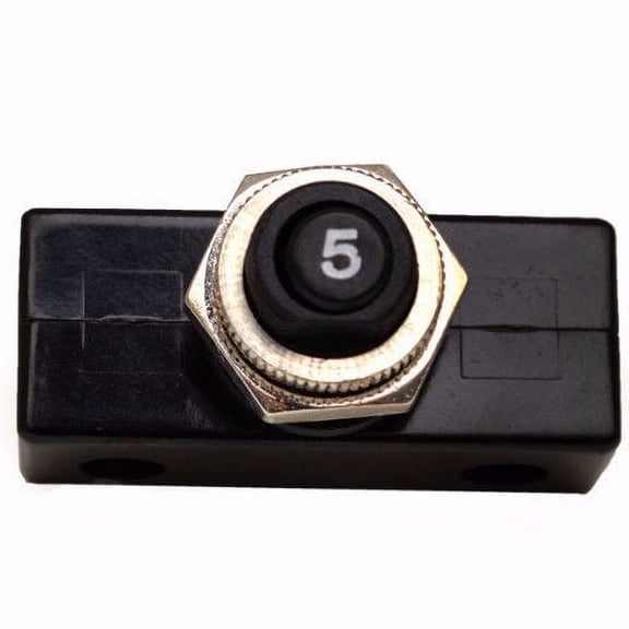 Carling Technologies Black Plastic Boat 125-250V 5 Amp Push Button Circuit Breaker