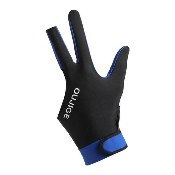 Guante de billar, guante deportivo, guantes elásticos para espectáculo, antideslizantes, de secado rápido para adultos con muñeca ajustable para mano empalme azul