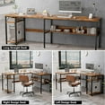 thumbnail image 5 of iSunirm Home Office L Shaped Desk with Magic Power Outlets and USB Charging Ports, 50.4"D x 42.5"W x 29"H, Storage Shelves, Reversible L Shaped Desk, Both Suitable for Students&Adults, Rusty Brown, 5 of 8