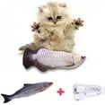 thumbnail image 3 of 50 % de Rabais! 30CM Chat Jouet Simulation Poisson Chat Menthe USB Charge Argent Arowana, 3 of 6