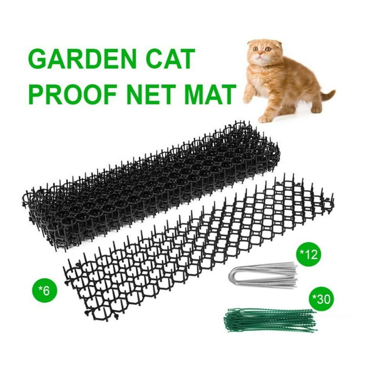 10x Cat Scat Mats Anti-Digging Keep Cat and -Anti Dogs Mat- for Outdoor, Size: 135x485cm, Black