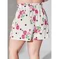 thumbnail image 4 of Pantalones cortos de papel de impresión floral de talla grande Rosegal  Pantalones cortos de talla grande, 4 of 5