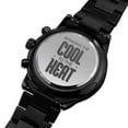 thumbnail image 2 of Cool To The Heat Engraved Multifunction Analog Stainless Steel Chronograph Men's Watch W Copper Dial, 2 of 20