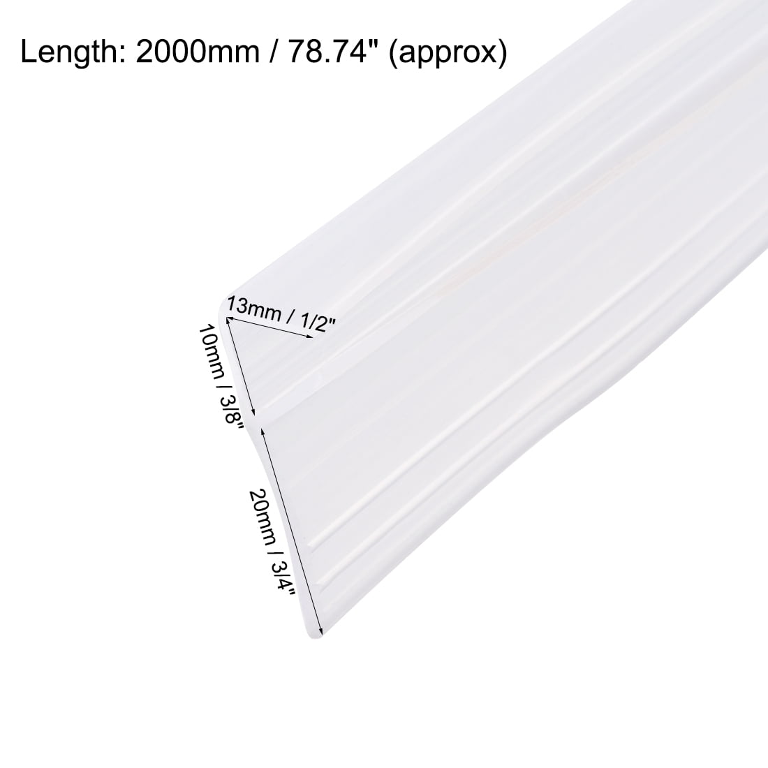 Unique Bargains Shower Door Sweep - Door Bottom Side Seal Strip F-Type 3/4"x3/8"x78.74"