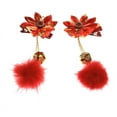 thumbnail image 3 of 1pair Classical Hair Clips Floral Pompom Tassel Hair Clip Vintage Hair Pin Hanfu Hair Barrette Hair Accessories for Women Girls Ladies (Red), 3 of 5