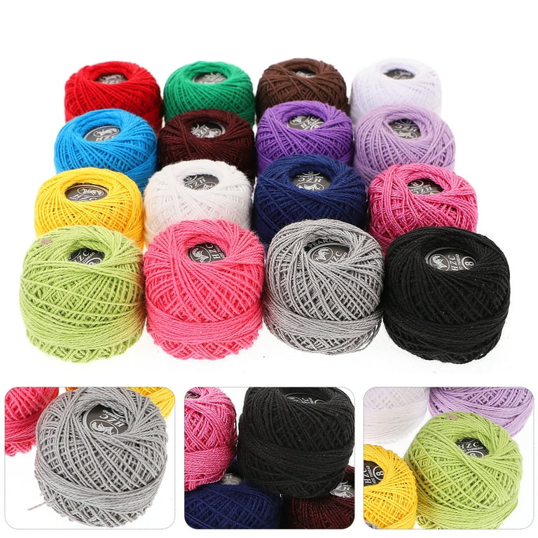 16 Roll Embroidery Thread Set Cross Stitch Embroidery Wool Cotton Line  Craft Supplies for Home Gift Making (Random Color) 