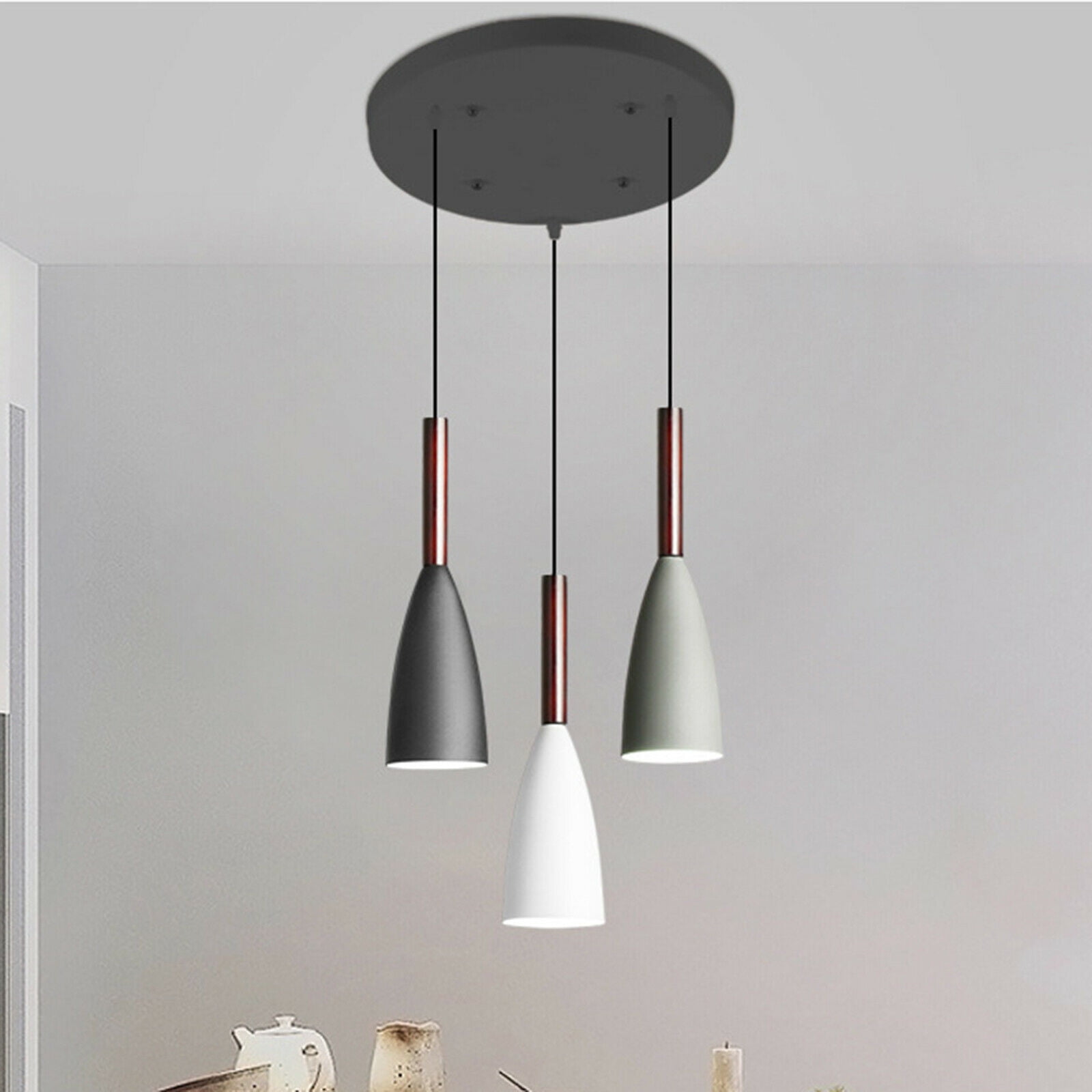 Oukaning Kitchen Pendant Lighting Home Lamp Modern Pendant Light Wood Ceiling Fixtures