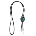 thumbnail image 2 of Collar de Vaquero BLESIY de Cuero con Piedras Ovaladas Verde, 2 of 8