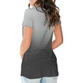 thumbnail image 4 of Camiseta de mujer con cuello en V, manga corta, gradiente superior, camiseta informal, gris, XL kenally  AP001652-09, 4 of 5