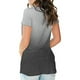 thumbnail image 4 of Camiseta de mujer con cuello en V, manga corta, gradiente superior, camiseta informal, gris, XL sidaley  AP001652-09, 4 of 5