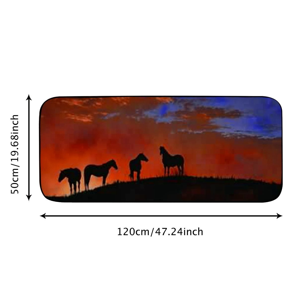 Qinduosi Natural Scenery Horses Stars Door Mats D with Non-Slip Rubber Backing Mat for Indoor Outdoor Home Patios Garden Entrance Decor 19.68*47.24 in