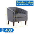 thumbnail image 6 of TrumanPick Accent Barrel Chair Velvet Upholstered Club Chair Nailhead Trim Armchair for Living Room, Gray, 6 of 7
