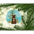 thumbnail image 2 of Merry Christmas Tree Staffordshire Bull Terrier Chocolate Ceramic Ornament, 2 of 3