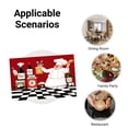 thumbnail image 5 of Amarainy Chef Kitchen Scene Red And Black Checkered Design Linen Table Mats Set Of 4 For Home Kitchen Table Decor 12x18 inch, 5 of 5