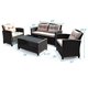 thumbnail image 5 of 4 Pieces Patio Rattan Conversation Furniture Set with Glass Top Coffee Table Garden Outdoor Sets My Lux Decor Round, 5 of 10
