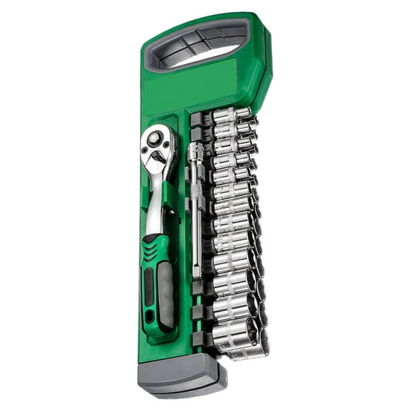 1/4Inch Adjustable Wrench and Sockets Set Convenient Portable Tool Set for Home Car Repair and Mechanical Maintenance