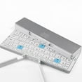 thumbnail image 2 of Jomaa Foldable Bluetooth Keyboard Rechargeable Keyboard Mini Folding Wireless Keyboard Aluminum Keypad With Stand For Phone, 2 of 8
