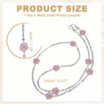 thumbnail image 2 of Uxcell Metal Chain Phone Lanyard, Anti Theft Crossbody Strap with Detachable Tether Tabs Pink, 2 of 7