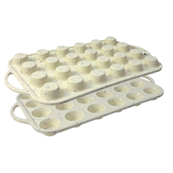 ROSOZ 2 Pack Silicone with Metal Frame 12 Cup Muffin Tin, Non-Stick Baking Pan for Cupcakes, Cakes, and Desserts