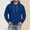 Blue, variant on Mens Hoodies Pullover Solid Color Drawstring Fall Winter Hooded Sweatshirts Multifunctional Tops with Pockets and Arm Pockets