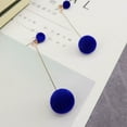 thumbnail image 6 of FRCOLOR Women Dangle Earrings Pom-pom Earrings Elegant Long Earring Fashion Jewelry (Blue), 6 of 8