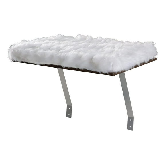 Window Mount Cat Perch - Window Sill Shelf, Padded Cat Wall Bed, Space Saving Furniture for Pets, Removable Faux Sheepskin Cover, Holds 20-35 Pounds