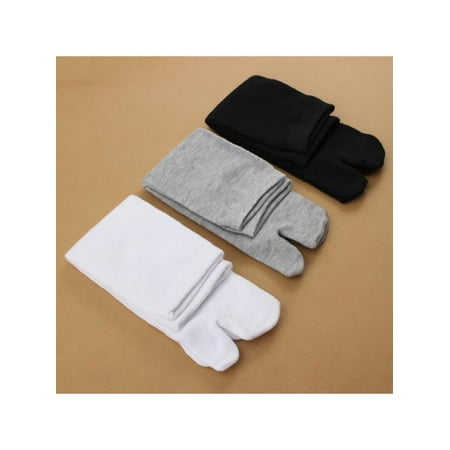 Split Toe Socks - 3 Pairs Hosiery & Socks Unisex Black White Gray Japanese Kimono Flip Flop Tabi Ninja Geta Socks Split Toe