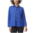 thumbnail image 1 of Jones New York Womens Button Down Quilted Jacket, Blue, Petite, PM, 1 of 1