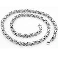 thumbnail image 4 of QQTDFG 16~40" 4/5/8mm 316L Stainless Steel Mens Womens Byzantine Box Chains Necklace-24inch necklace-5mm wide-Silver, 4 of 5