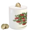 thumbnail image 2 of Rowan Piggy Bank, Rowan Tree Full of Fruits Fresh Organic Ecology Themed Art, Ceramic Coin Bank Money Box for Cash Saving, 3.6" X 3.2", Olive Green Dark Coral, by Ambesonne, 2 of 4
