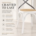 thumbnail image 3 of 2xhome White Mid Century Modern Farmhouse Antique Cross Back Chair With X Back Assembled Solid Real Wooden Frame Antique Style Dining Chair Side Armless For Accent Chair Woven Kitchen Task Work Desk, 3 of 9