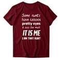 thumbnail image 4 of Gibobby Casual Playera de Manga Corta para Mujer Camiseta informal para mujer, camiseta a la con estampado de letras, camiseta de manga corta con cuello redondo, ca(Vino,G), 4 of 5