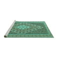 thumbnail image 2 of Ahgly Company Machine Washable Indoor Rectangle Medallion Turquoise Blue Traditional Area Rugs, 8' x 10', 2 of 4