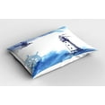 thumbnail image 2 of Ambesonne Lighthouse Pillow Sham 2 Pack, Handdrawn Art Anchor, 30"x20", Blue and White, 2 of 3