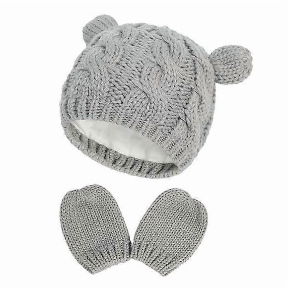 Baby Hat and Mittens Baby Girl Boy Beanie Hat Set Knitted Winter DXGHC