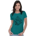 thumbnail image 4 of Floral Diamond Skull Symbol Spiritual Women's T Shirt Ladies Tee Brisco Brands X, 4 of 6