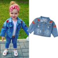thumbnail image 1 of Manteau d'Extérieur pour Fille Bébé 1-5 Ans Veste en Denim Col Rabattu Vêtements d'Automne, 1 of 5