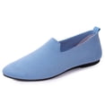 thumbnail image 5 of Gpaecead Women's Knit Flats Pointed Closed Toe Slip On Breathable Lightweight Cushioned Non Slip Loafers With Heel Pull Tab For Work, Blue, 5 of 7