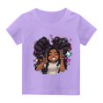 thumbnail image 7 of Fesfesfes Children Casual Versatile Tops for Outdoor Breathable T-shirt with Short Sleeve for Boys Girls School Season Round Neck Short Sleeve Tees(Purple#01A,3 Years), 7 of 7