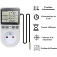 thumbnail image 2 of Plug Thermostat Digital Temperature Controller Heating Cooling with Probe, LCD Plug Temperature Controller Timer for Aquarium Incubator Greenhouse, 2 of 5
