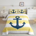thumbnail image 2 of Erosebridal Anchor Bedding Twin Comforter Set,Nautical Theme Down Comforter,Stripes Decor,Reversible,2-Piece, 2 of 8