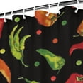thumbnail image 3 of Chili Pepper Shower Curtain with Spicy Red Vegetable Pattern, Cute Kawaii Cartoon Design, Waterproof Fabric with Hooks, Machine Washable, Fun Aesthetic Hot Shower Curtain for Bathroom Decor, 3 of 5