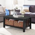 thumbnail image 1 of Manor Park Rustic Wood Coffee Table with Storage Baskets - Multiple Finishes, 1 of 6