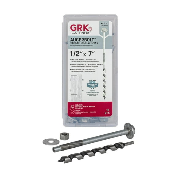 Bolt ITW BRANDS GRK 12x18 cm galvanizado passante paquete de 10