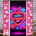 thumbnail image 5 of Large Valentines-Day Door Cover 6x2.9 Ft Happy Valentine's Day Banner Decorations Romantic Hearts Love Hanging Background for Indoor Outdoor Valentines Day Home Door Banner Party Supplies, 5 of 7