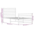thumbnail image 2 of vidaXL Black Twin Metal Bed Frame with Headboard & Slats, No Mattress, Easy Assembly, 2 of 9