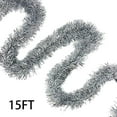 thumbnail image 3 of Christmas Foil Garland Decoration For Holiday Tree Walll Rail Home Event Silver/ Artificial garland rattan wedding party decoration 15m, 3 of 5