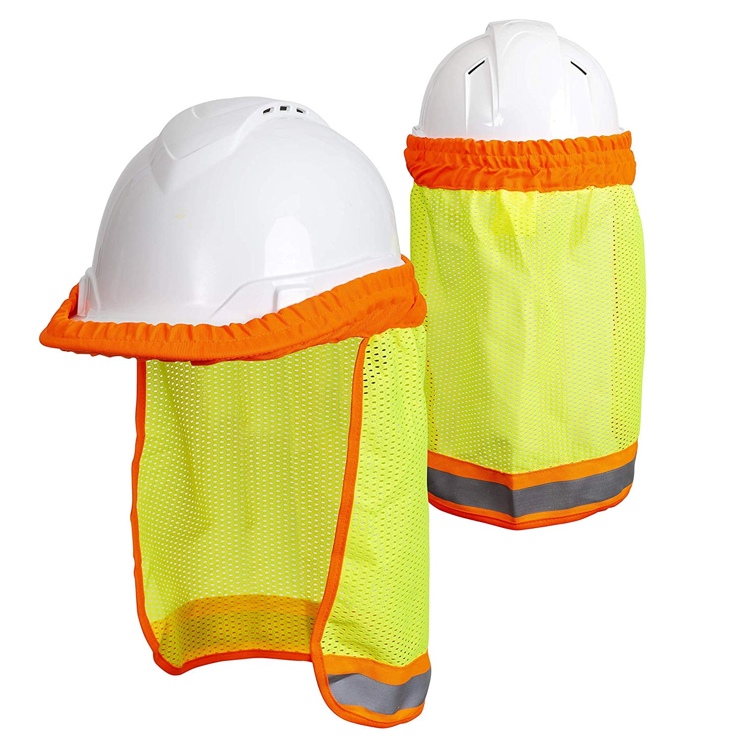 Hard Hat Neck Sun Shade (2 Pack) Reflective Stripe High Visibility